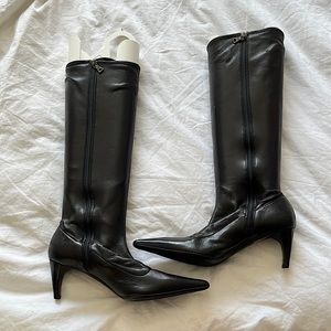 Prada vintage black leather boots, size 36 1/2 EXCELLENT CONDITION